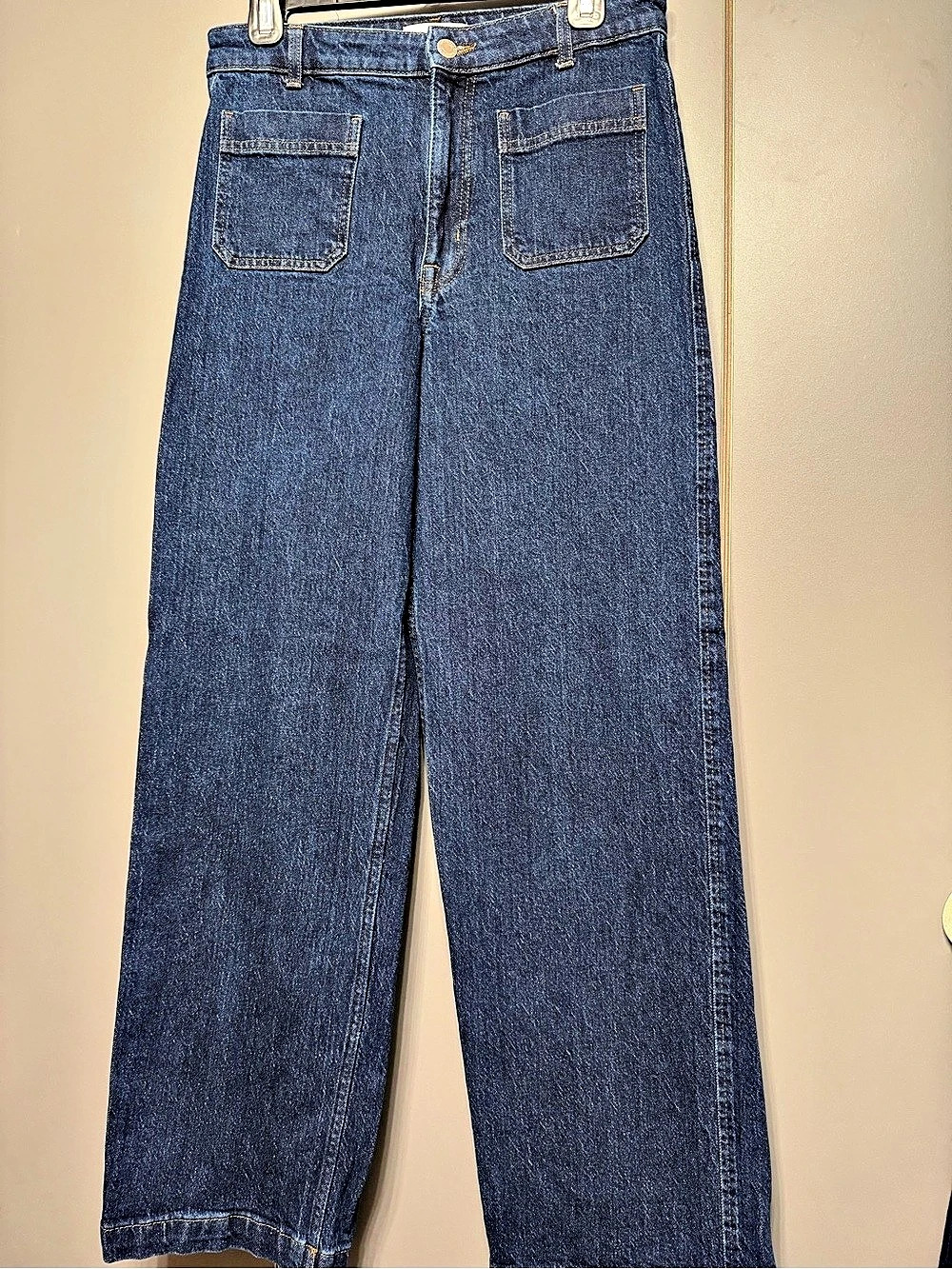 H&M Wide High Jeans Straight Leg Jeans in Blue US 6
